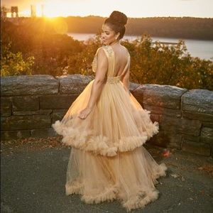 Ruffle Blush Peachy Gown